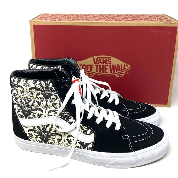 VANS Sk8-Hi Skull Tapestry Black Men’s Suede Shoes Sneakers Size VN0A7Q5N95X