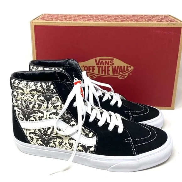 VANS Sk8-Hi Skull Tapestry Black Men’s Suede Shoes Sneakers Size VN0A7Q5N95X