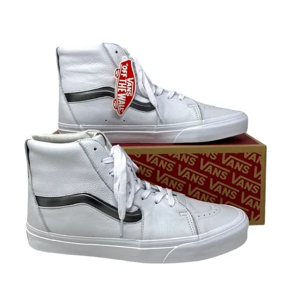 VANS Sk8-Hi XL Shoes Big Mood Leather White Men's Size Skate Casual VN0A5KRYWHT