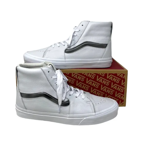 VANS Sk8-Hi XL Shoes Big Mood Leather White Men's Size Skate Casual VN0A5KRYWHT
