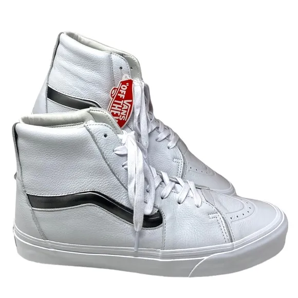 VANS Sk8-Hi XL Shoes Big Mood Leather White Men's Size Skate Casual VN0A5KRYWHT
