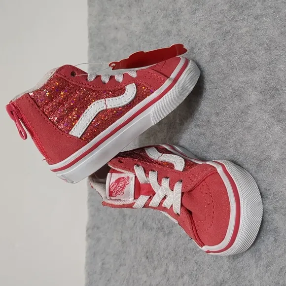 VANS Sk8-Hi Zip Toddler Girls Pink Shoes size 4