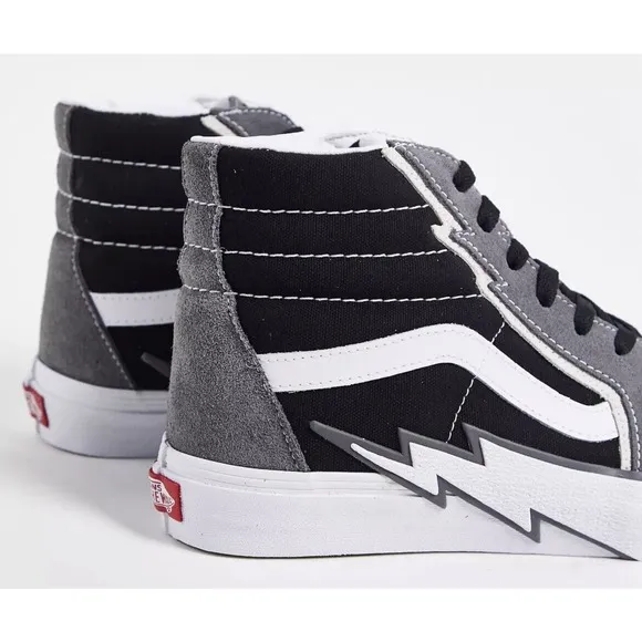 VANS Sk8 High Bolt Black Gray Suede Skateboard SB Shoes Mens 10 Fast Ship NEW