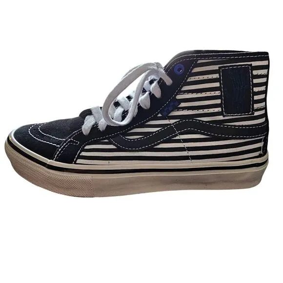 Vans Skate Sk8-Hi Decon Breana Geering Black White PopCush Shoes Men's Size 8