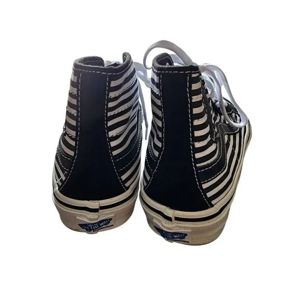 Vans Skate Sk8-Hi Decon Breana Geering Black White PopCush Shoes Men's Size 8