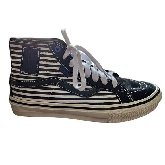 Vans Skate Sk8-Hi Decon Breana Geering Black White PopCush Shoes Men's Size 8