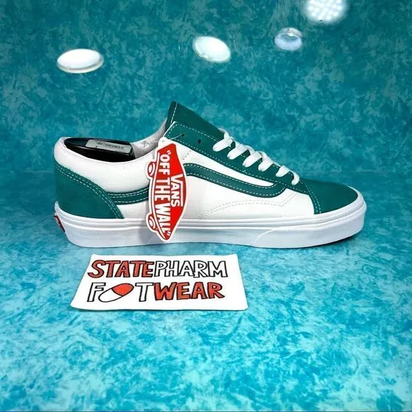 Vans Style 36 White Green Men’s Low Top Suede Shoes Sneakers