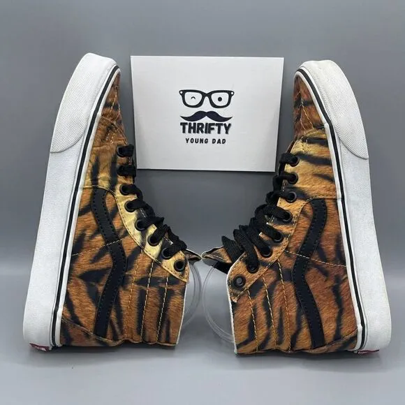 Vans Tiger Tapered Orange Black High Top Sneakers SK8-HI Men’s 5.5 / Women’s 7