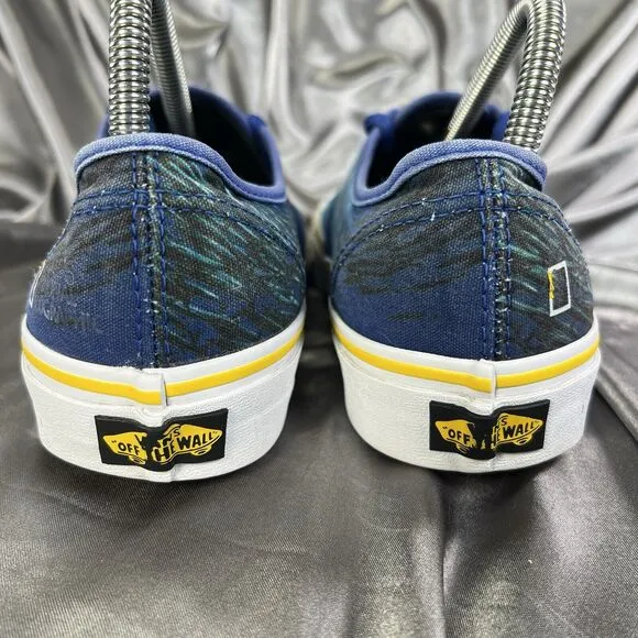 Vans Unisex National Geographic Blue Ocean Print Lace-Up Low Top Shoes M 7.5/W 9