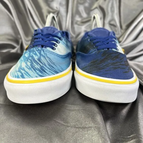 Vans Unisex National Geographic Blue Ocean Print Lace-Up Low Top Shoes M 7.5/W 9
