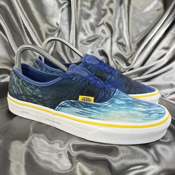 Vans Unisex National Geographic Blue Ocean Print Lace-Up Low Top Shoes M 7.5/W 9