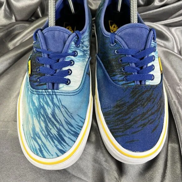 Vans Unisex National Geographic Blue Ocean Print Lace-Up Low Top Shoes M 7.5/W 9