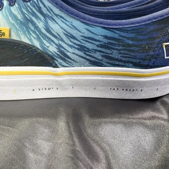 Vans Unisex National Geographic Blue Ocean Print Lace-Up Low Top Shoes M 7.5/W 9