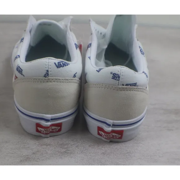 Vans Unisex Old Skool True White Print Low Top Sneakers NEW Shoes Logo Lace Up