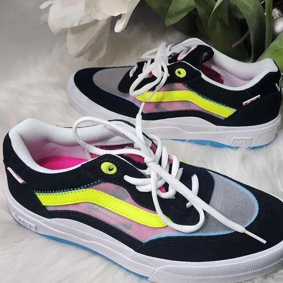 Vans Wayvee Low Top Suede Skate Shoes in Neon Rave Black Mens10 New