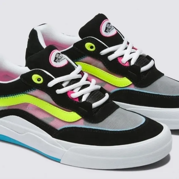 Vans Wayvee Low Top Suede Skate Shoes in Neon Rave Black Mens10 New