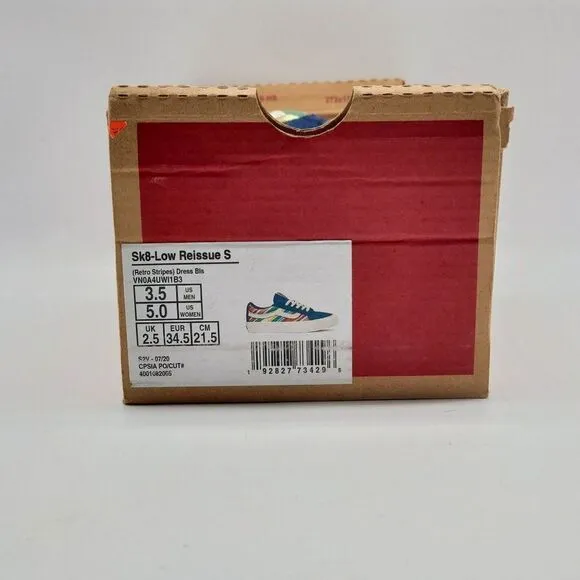 Vans Womens Sk8 Low Reissue Retro Stripes Sneakers Shoes Size 5