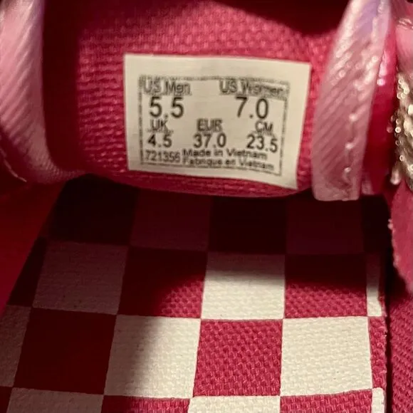 VANS x Barbie Movie Authentic Stackform Hot Pink Platform M 5 W 7 Sparkle Laces