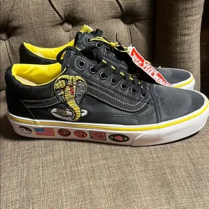 Vans X Cobra Kai Old Skool Shoes U.S. M8.5 W10... Black Yellow Low Top NWT