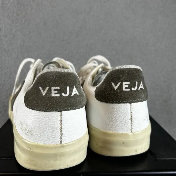 Veja Shoes Womens 8 White Esplar Leather Low Top Sneakers Amazon Rubber