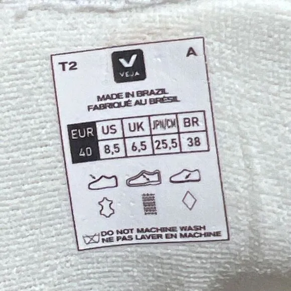 VEJA SNEAKER WOMEN'S 8.5 V-15 MID TOP SHOES EXTRA/ WHITE 40 EU
