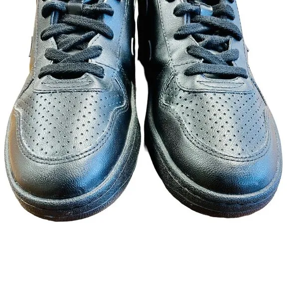 VEJA V-10 Black Leather Sneakers Shoes Lace Up Low Top Sz US 10 UK 8 EU 41