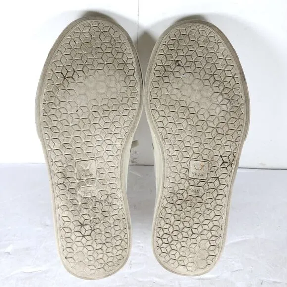 Veja Women's Esplar US 9 White Green Smooth Leather Low Top Sneakers Shoes