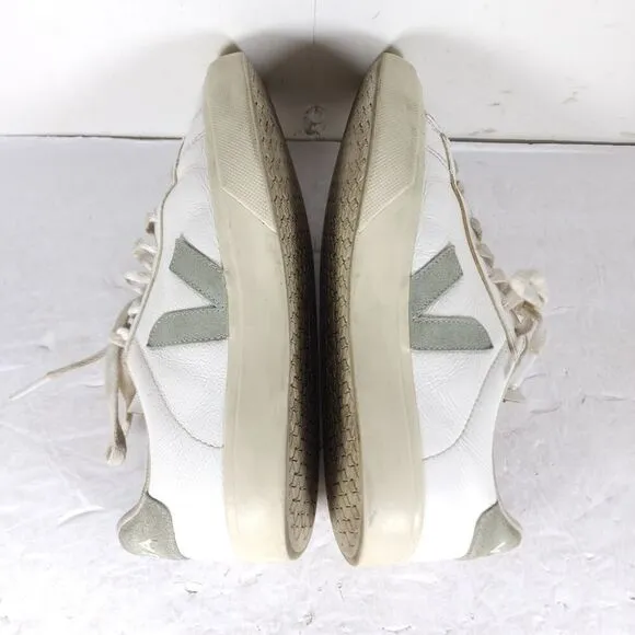 Veja Women's Esplar US 9 White Green Smooth Leather Low Top Sneakers Shoes