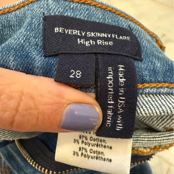 Veronica Beard NEW Beverly HIGH WAISTED skinny flare jeans w/ patch pockets 28