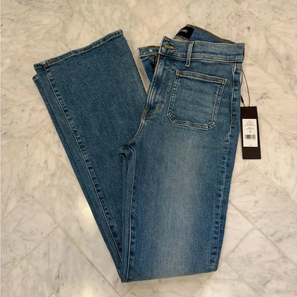 Veronica Beard NEW Beverly HIGH WAISTED skinny flare jeans w/ patch pockets 28