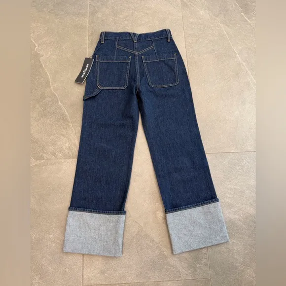 Veronica Beard NEW Dylan High Cuffed Cargo Rise Straight Leg Jean size 25 NWT