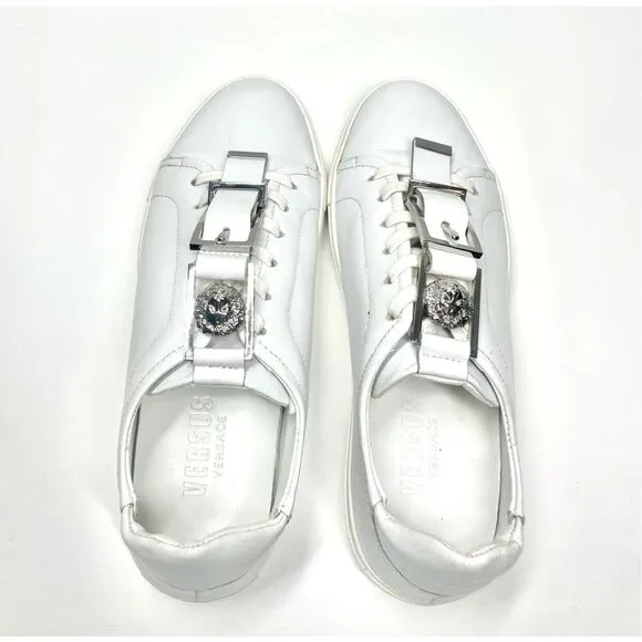 Versace Couture Versus Silver Buckle Low Top Leather Trainers Shoes Women 5 (35)