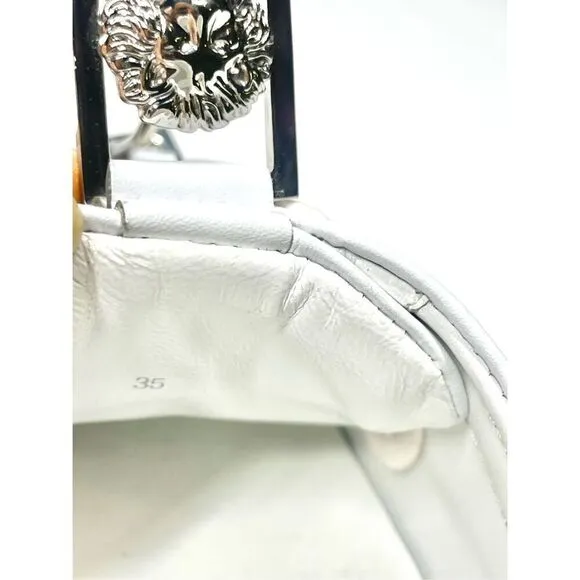 Versace Couture Versus Silver Buckle Low Top Leather Trainers Shoes Women 5 (35)