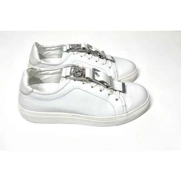 Versace Couture Versus Silver Buckle Low Top Leather Trainers Shoes Women 5 (35)