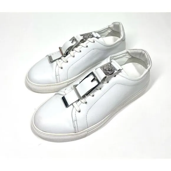 Versace Couture Versus Silver Buckle Low Top Leather Trainers Shoes Women 5 (35)