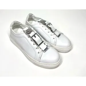 Versace Couture Versus Silver Buckle Low Top Leather Trainers Shoes Women 5 (35)