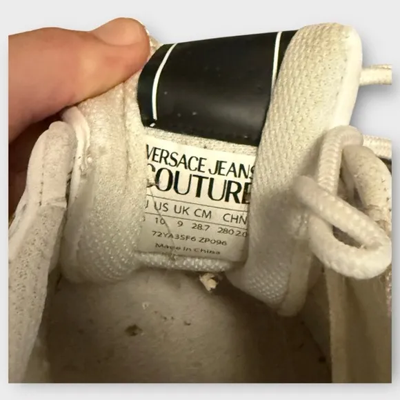 Versace Jeans Couture Sneakers Mens 10 Baroque White Gold Medusa Low Top Shoes