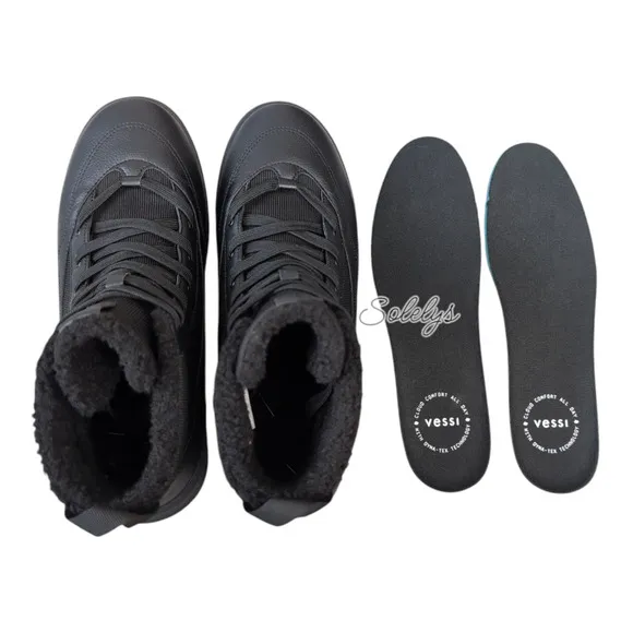 Vessi Alta High Top Waterproof Vegan Leather Dyma-Tex Boot Black Gum Mens 10