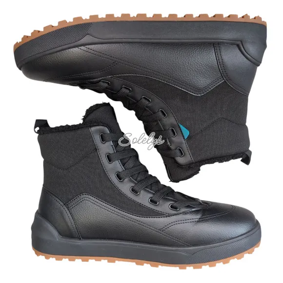 Vessi Alta High Top Waterproof Vegan Leather Dyma-Tex Boot Black Gum Mens 10
