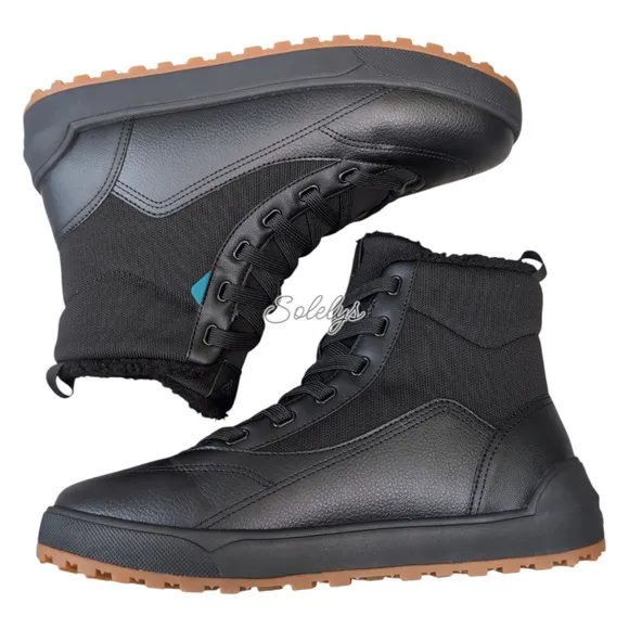 Vessi Alta High Top Waterproof Vegan Leather Dyma-Tex Boot Black Gum Mens 10