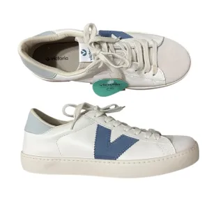 Victoria Berlin Leather Sneakers Shoes Azul Blue White Size 38/7-7.5 US