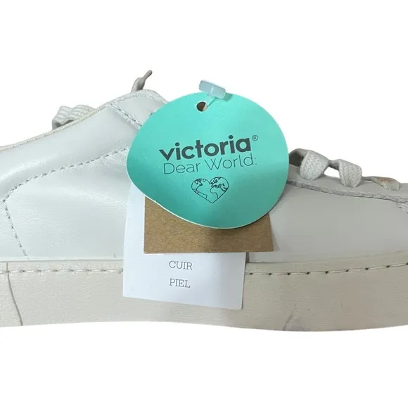 Victoria Berlin Leather Sneakers Shoes Azul Blue White Size 38/7-7.5 US