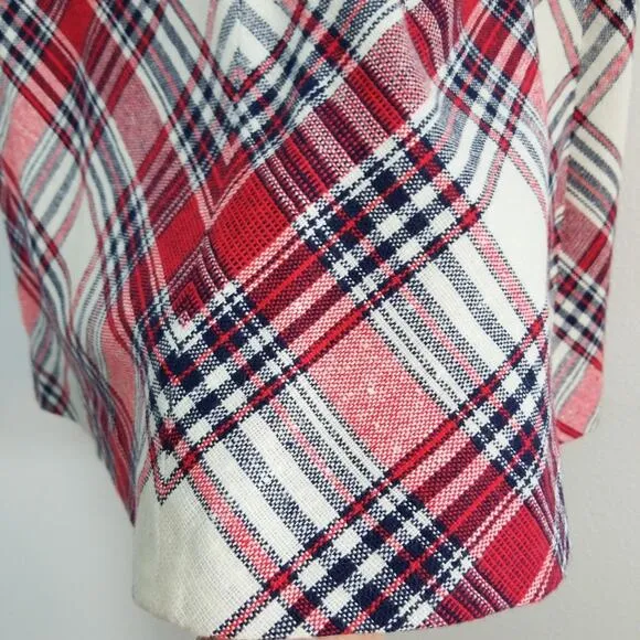 Vintage 60s Catalina plaid check midi skirt wool