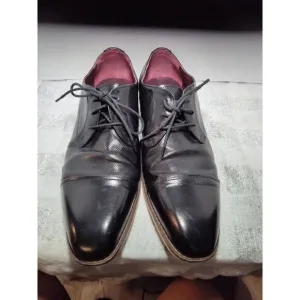 VINTAGE FOUNDRY CO. Men's Black Leather Lace-Up Oxford Shoes SZ 10.5 VF1004-SE