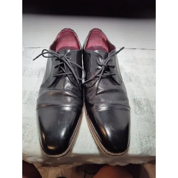 VINTAGE FOUNDRY CO. Men's Black Leather Lace-Up Oxford Shoes SZ 10.5 VF1004-SE