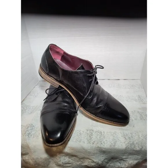 VINTAGE FOUNDRY CO. Men's Black Leather Lace-Up Oxford Shoes SZ 10.5 VF1004-SE