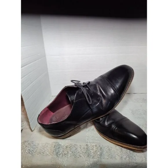 VINTAGE FOUNDRY CO. Men's Black Leather Lace-Up Oxford Shoes SZ 10.5 VF1004-SE