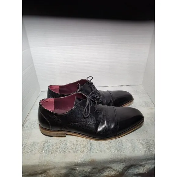 VINTAGE FOUNDRY CO. Men's Black Leather Lace-Up Oxford Shoes SZ 10.5 VF1004-SE