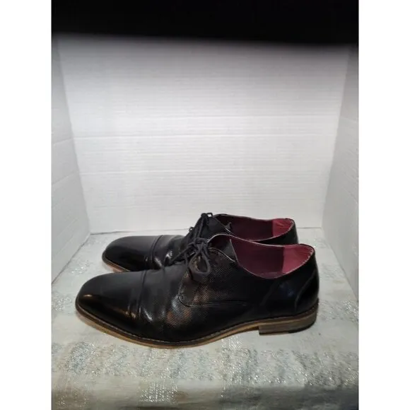 VINTAGE FOUNDRY CO. Men's Black Leather Lace-Up Oxford Shoes SZ 10.5 VF1004-SE