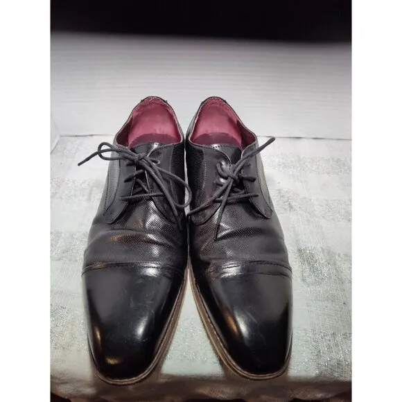 VINTAGE FOUNDRY CO. Men's Black Leather Lace-Up Oxford Shoes SZ 10.5 VF1004-SE
